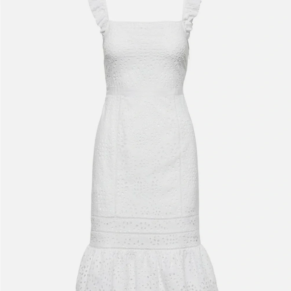 Banana Republic Eyelet Pinafore Dress, White SIZE 6 - Picture 7 of 9